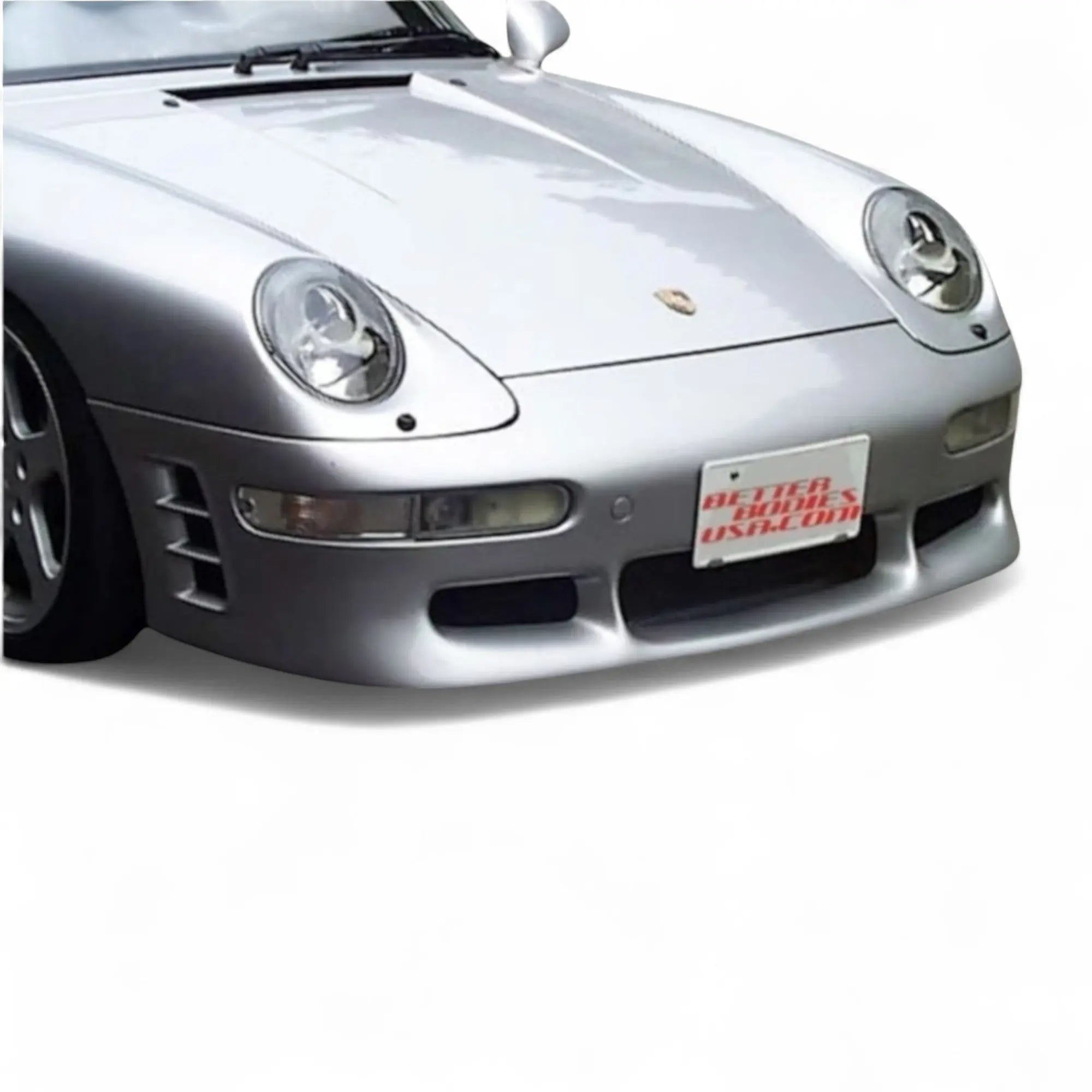 Porsche 993 Euro RS-style fiberglass front bumper conversion (1995-1998)