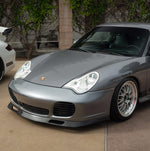 BetterBodies Motorsport Porsche 996 Turbo front lip spoiler for 1999-2004, racing style bumper upgrade for improved aerodynamics.