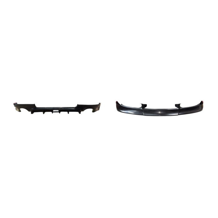 Polyurethane front lip and rear diffuser aero kit for Porsche 996.1, 1999–2001, by BetterBodies Motorsport with sleek aerodynamic design.
