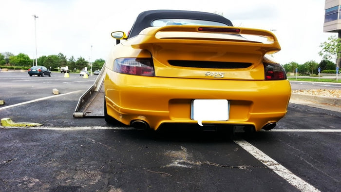 BetterBodies Motorsport Porsche 996.1 Carrera rear bumper diffuser, racing style upgrade for 1999–2001 models, shown in image.