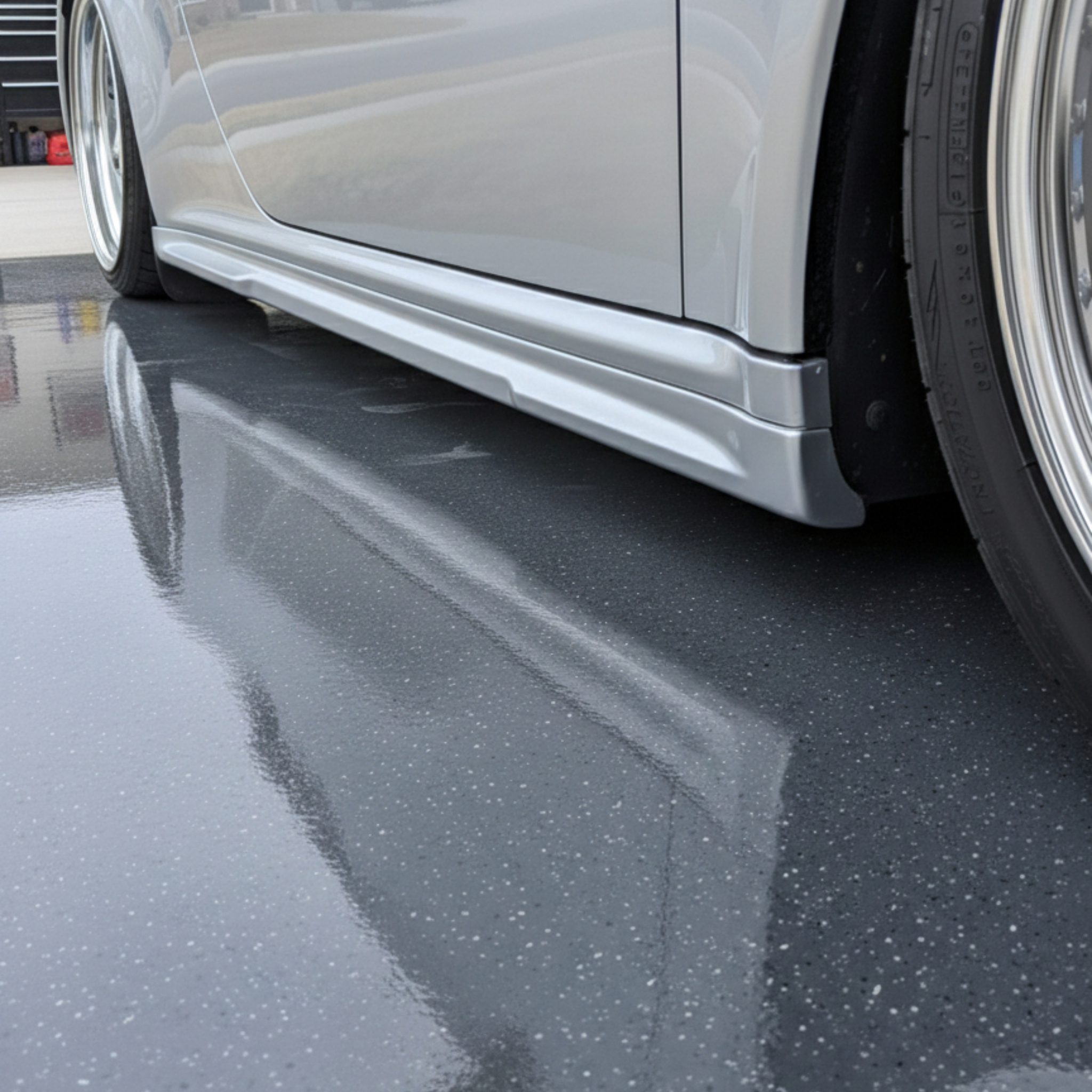 BetterBodies Motorsport polyurethane side skirts for 2005–2012 Porsche 997 Carrera Mach II narrow body, shown from side angle.