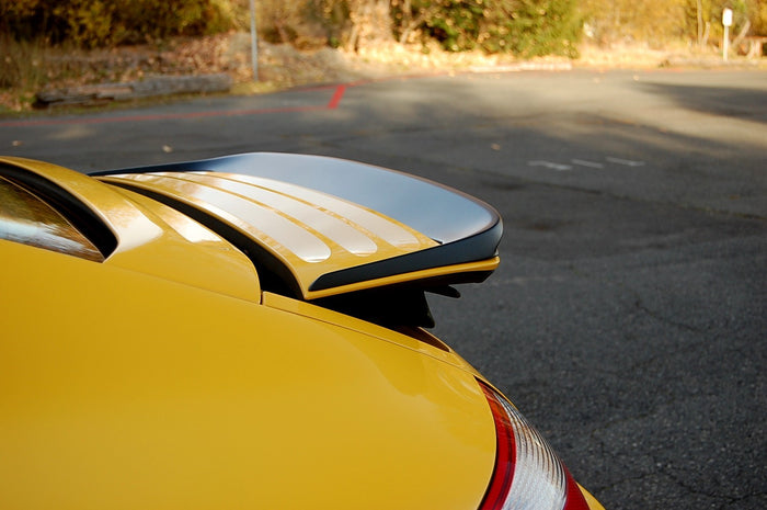Porsche 997 Carrera GT3TEK rear wing by BetterBodies Motorsport, polyurethane ducktail spoiler on a 2005–2012 model.