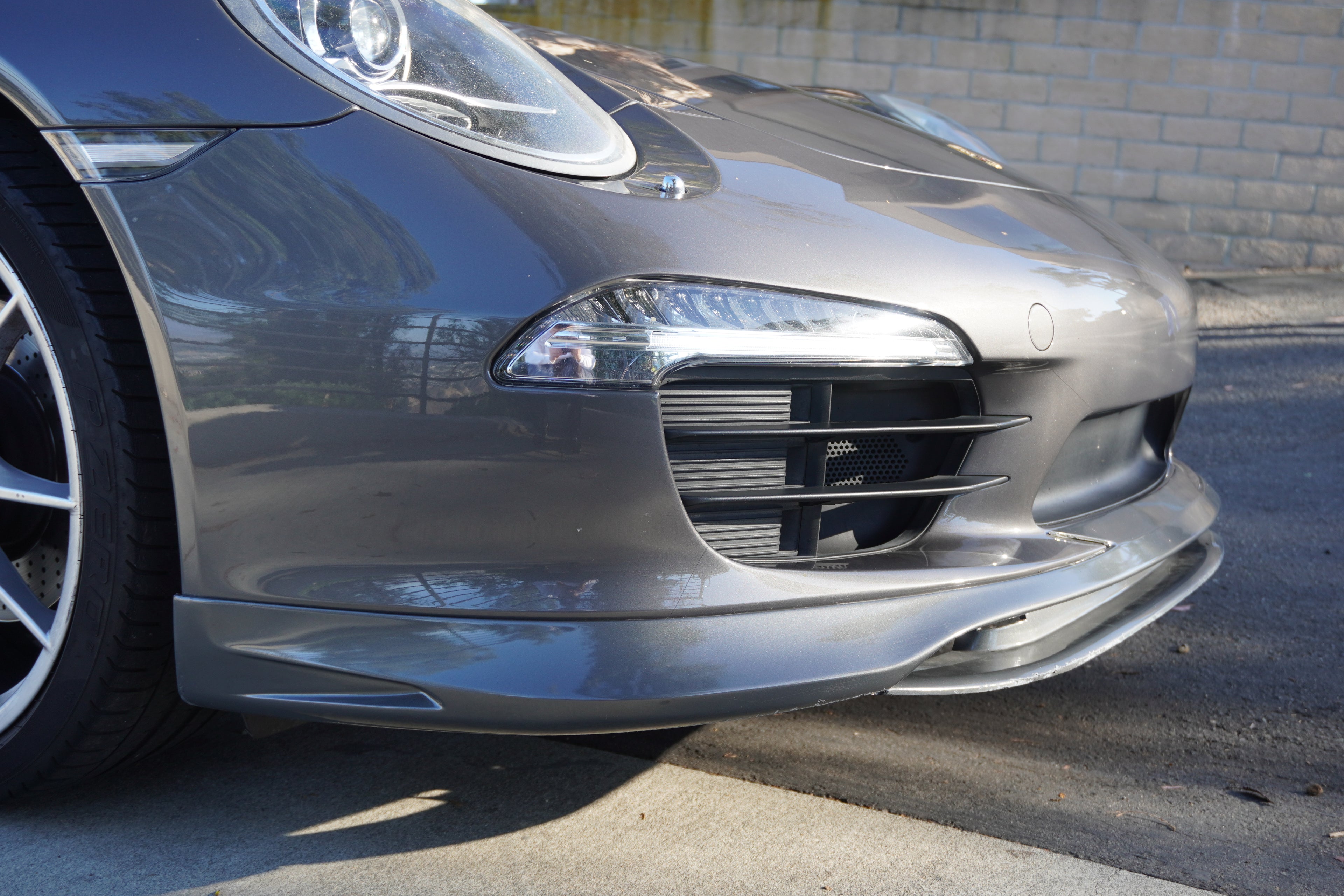 Porsche 991 Carrera Euro GT chin spoiler in polyurethane, front bumper splitter for 2012–2015 models, by BetterBodies Motorsport.