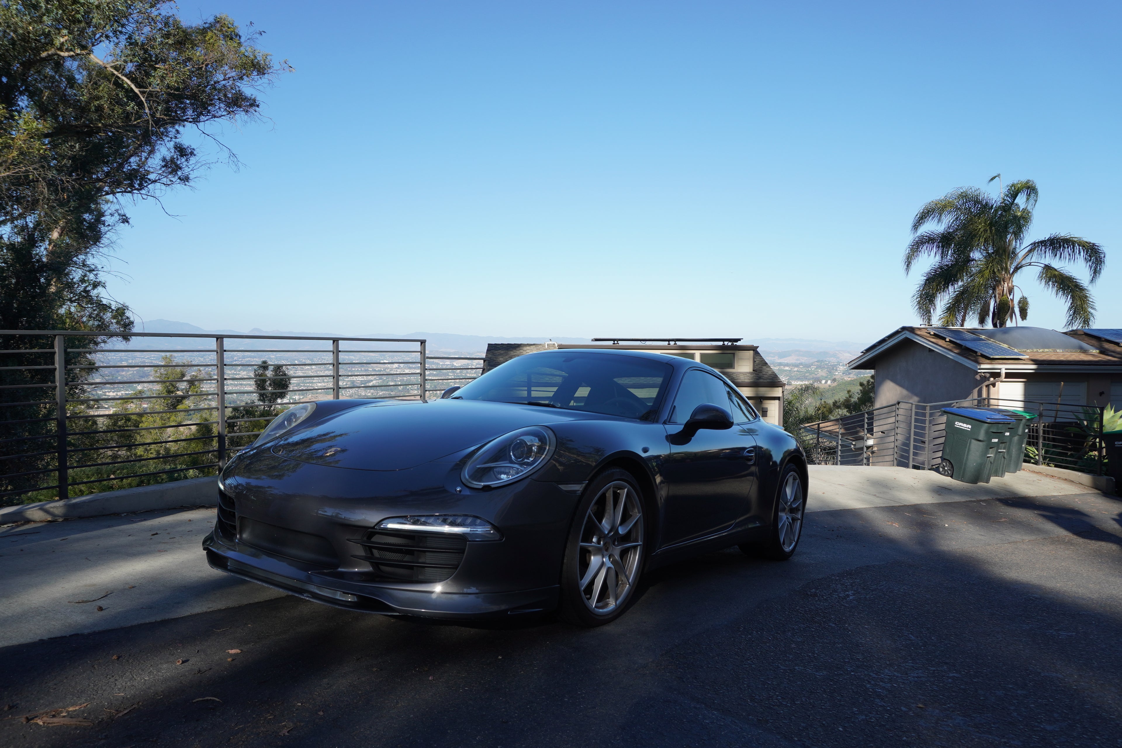 Porsche 991 Carrera Euro GT chin spoiler front bumper splitter in polyurethane, installed on 2012–2015 model, by BetterBodies Motorsport.