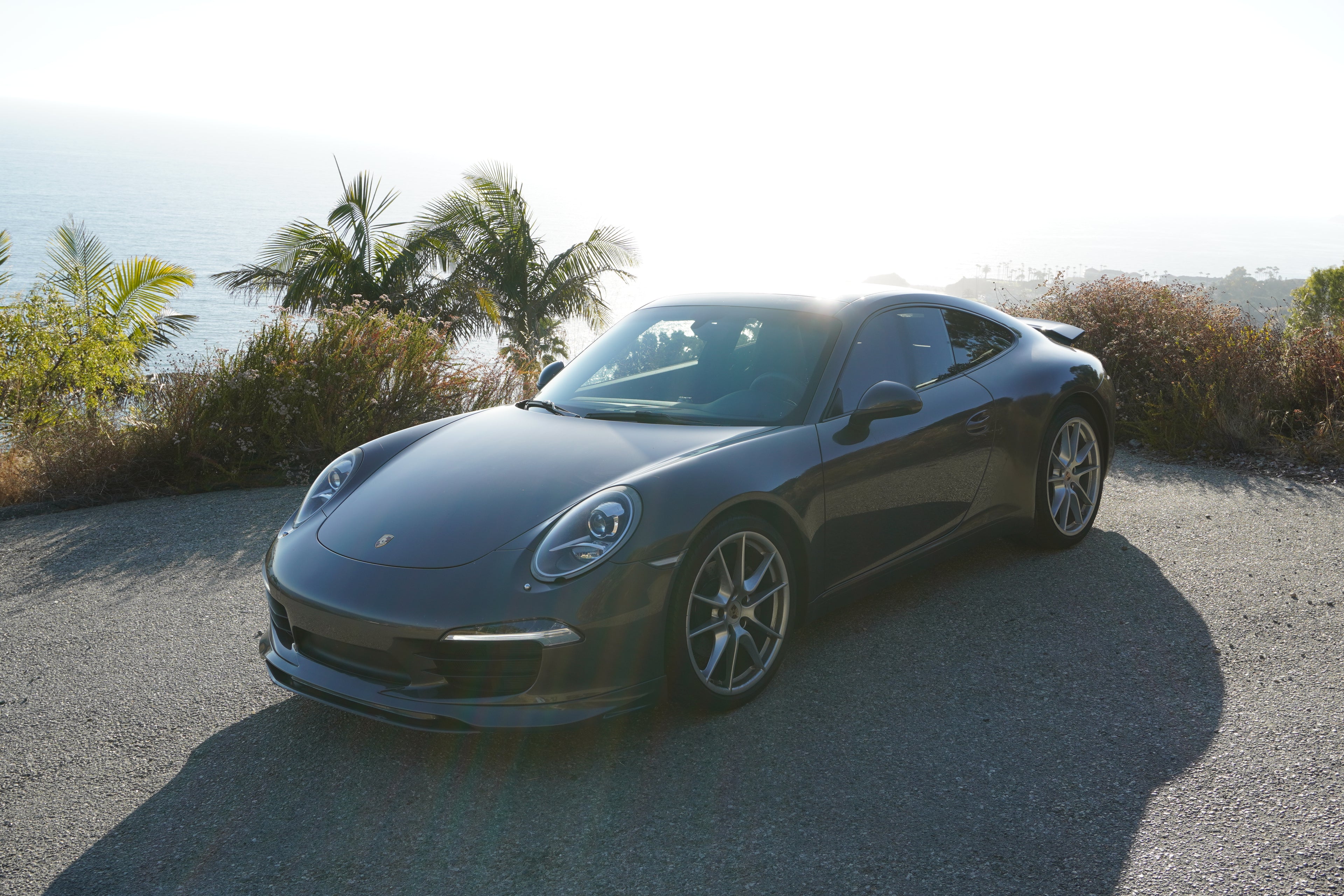 Porsche 991 Carrera Euro GT Chin Spoiler front bumper splitter in polyurethane, installed on a 2012-2015 model, by BetterBodies Motorsport.