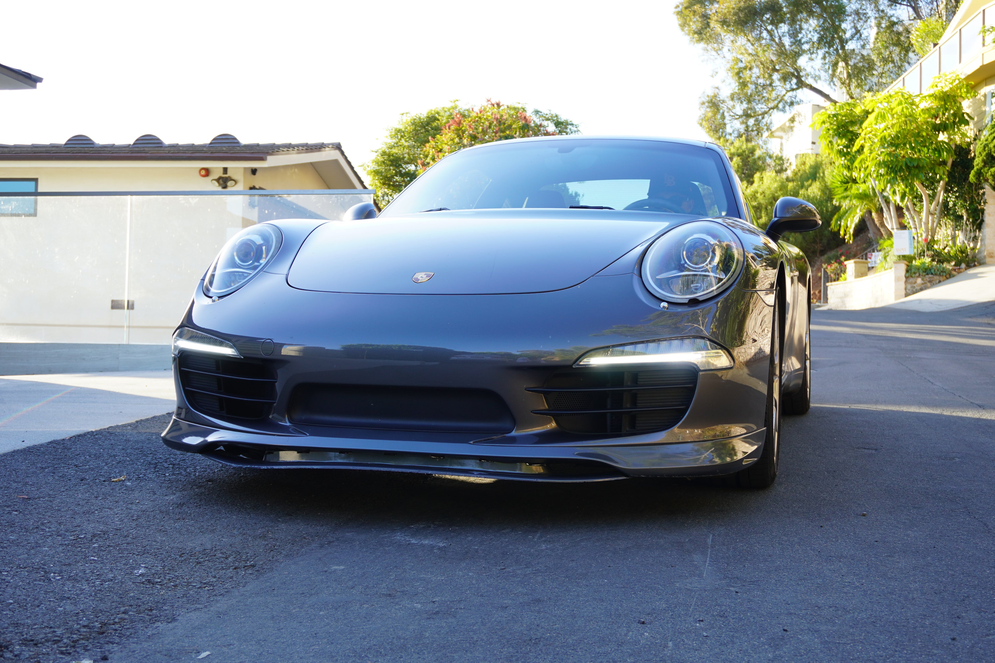 Porsche 991 Carrera Euro GT chin spoiler in polyurethane, front bumper splitter for 2012-2015 models, by BetterBodies Motorsport