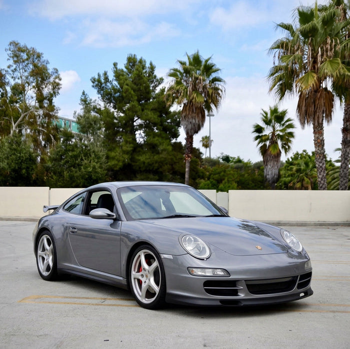 Porsche 997.1 Carrera front spoiler lip in GT3-style polyurethane for 2005-2008 models, designed for BetterBodies Motorsport.