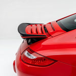 Porsche 997 Carrera GT3TEK polyurethane rear wing and ducktail spoiler, part of BetterBodies Motorsport wings for 2005–2012 models.