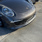 Porsche 991 Carrera Euro GT chin spoiler front lip splitter in polyurethane for 2012–2015, installed on front bumper.