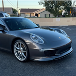 Porsche 991 Carrera Euro GT chin spoiler front lip splitter in polyurethane for 2012–2015, installed on front bumper.