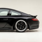 Fiberglass Porsche 997 Carrera wing with bolt-on ducktail spoiler, racing upgrade by BetterBodies Motorsport for 2005-2012 models