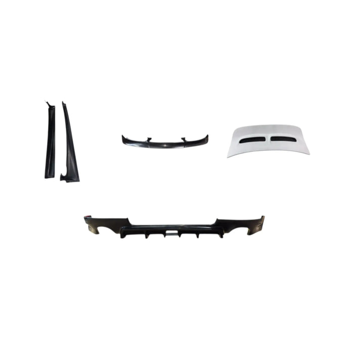 BetterBodies Motorsport Porsche 996 aero kit components including front lip, side rockers, ducktail, and rear diffuser.