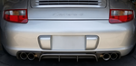 BetterBodies Motorsport Porsche 997.1 rear bumper diffuser in RUF TA-style polyurethane for 2005–2008 models.