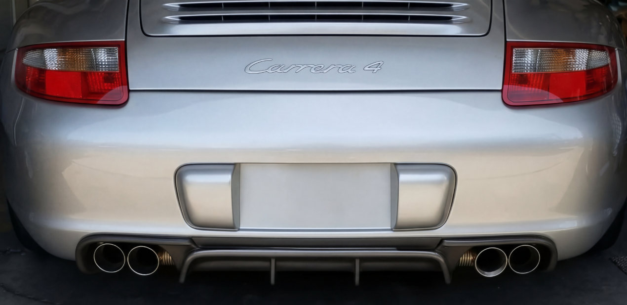 BetterBodies Motorsport Porsche 997.1 rear bumper diffuser in RUF TA-style polyurethane for 2005–2008 models.