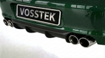 Porsche 997.1 Carrera rear diffuser in RUF/Strosek style polyurethane, shown with license plate on a 2005-2008 model