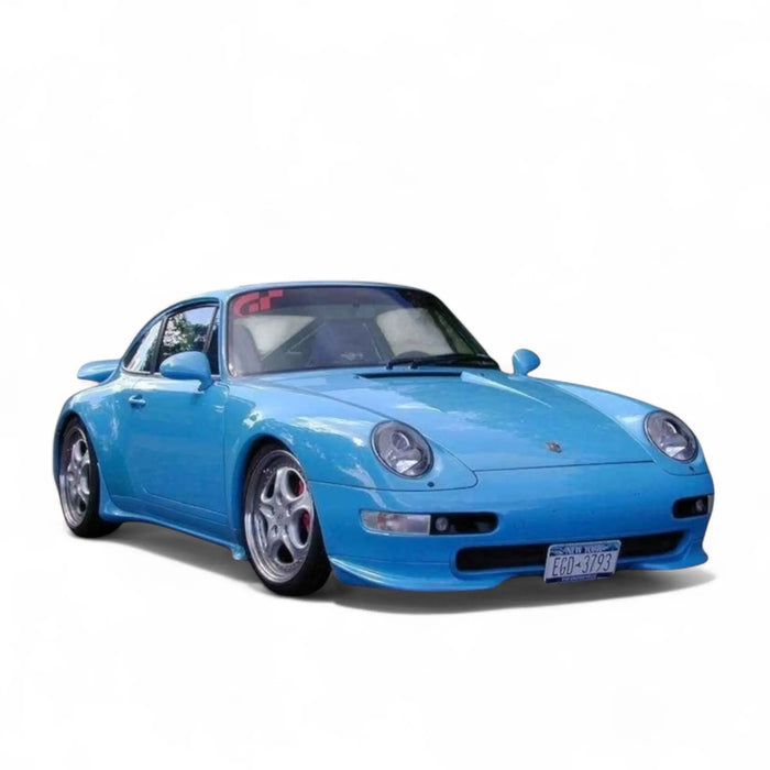 Polyurethane Porsche 993 Euro RS GT3TEK body kit by BetterBodies Motorsport on a 1995-1998 sports car, showcasing aerodynamic upgrades.
