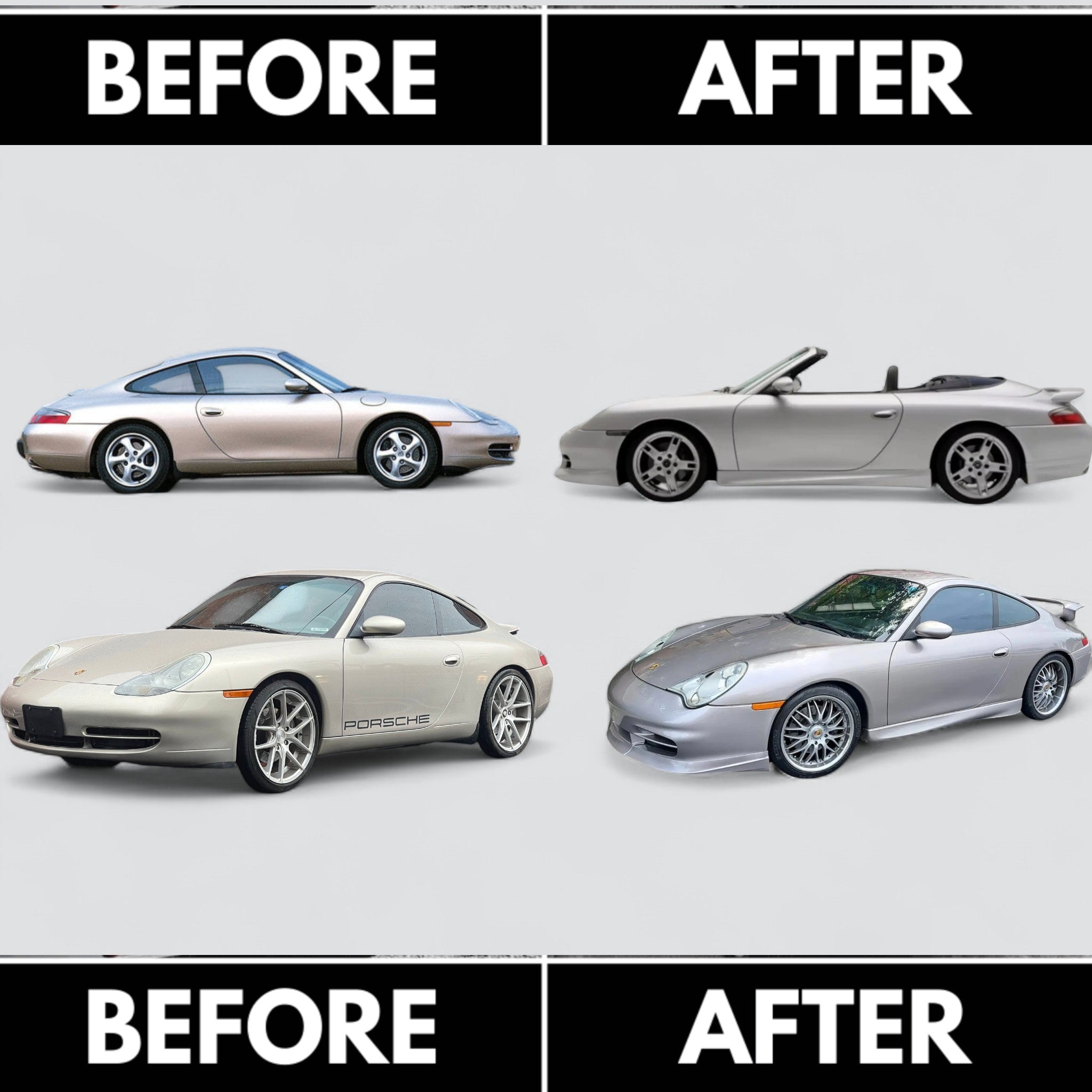 PORSCHE 996 CARRERA 1999–2004 GT3 STYLE ROCKER PANELS FOR PORSCHE 996 UPGRADE RACING STYLE SIDE SKIRTS ENHANCEMENT