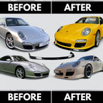 BetterBodies Motorsport polyurethane front lip spoiler for Porsche 997.2 Carrera 2009-2012, racing style front bumper upgrade.