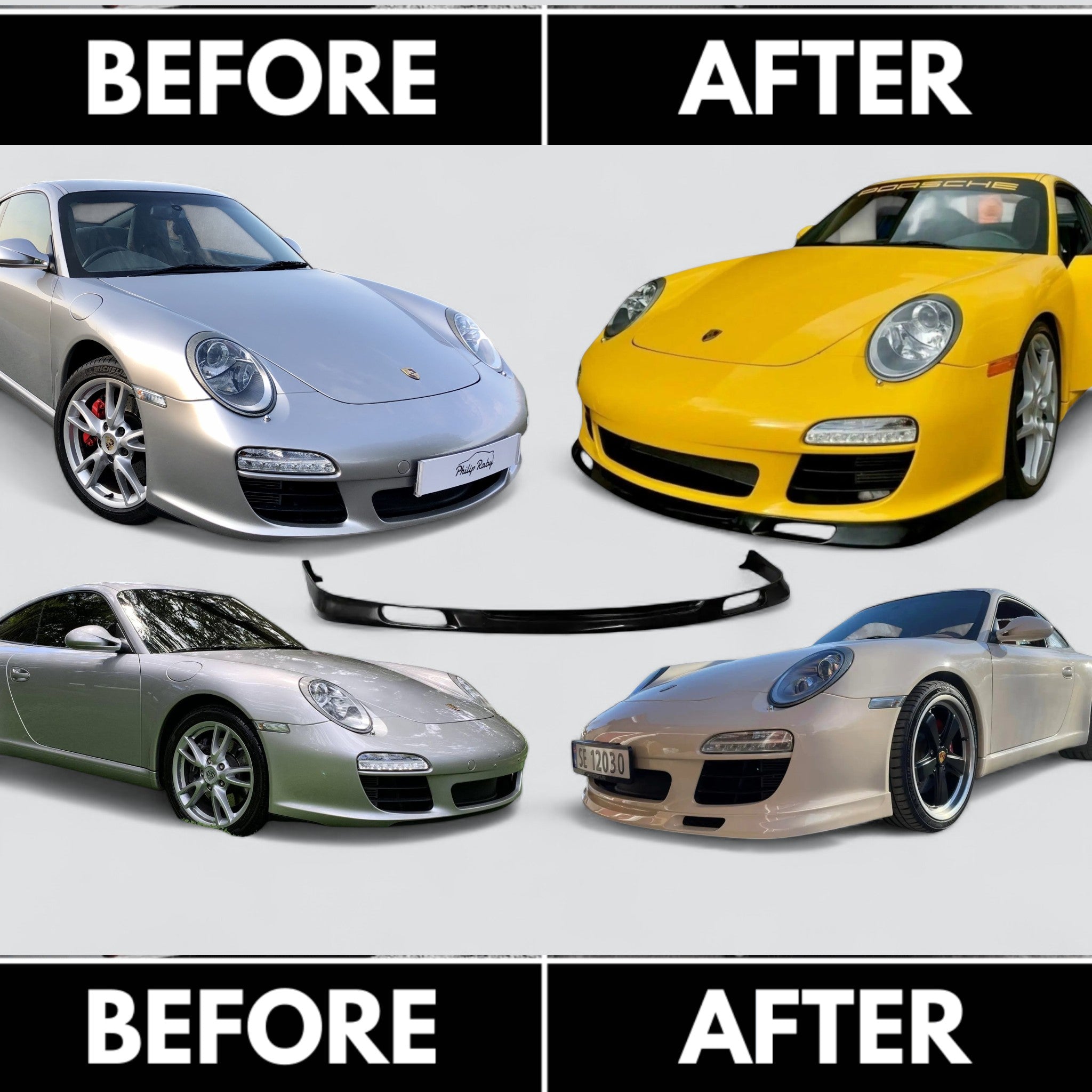 PORSCHE 997.2 CARRERA 2009–2012 POLYURETHANE FRONT LIP SPOILER FOR PORSCHE 997 AERO UPGRADE RACING STYLE FRONT BUMPER ENHANCEMENT
