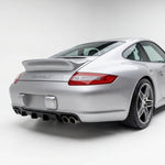 Fiberglass Porsche 997 Carrera ducktail wing by BetterBodies Motorsport, a sleek bolt-on racing spoiler for 2005-2012 Porsche 997.