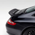 Fiberglass Porsche 997 Carrera ducktail wing by BetterBodies Motorsport, 2005–2012, designed as a bolt-on racing spoiler upgrade.