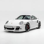 Polyurethane widebody front bumper lip for Porsche 997 Turbo (2007-2009), designed for improved aerodynamics and sporty look.