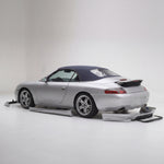 BetterBodies Motorsport Porsche 996.1 Carrera rear bumper diffuser in racing style for 1999–2001 model, designed for improved aerodynamics.