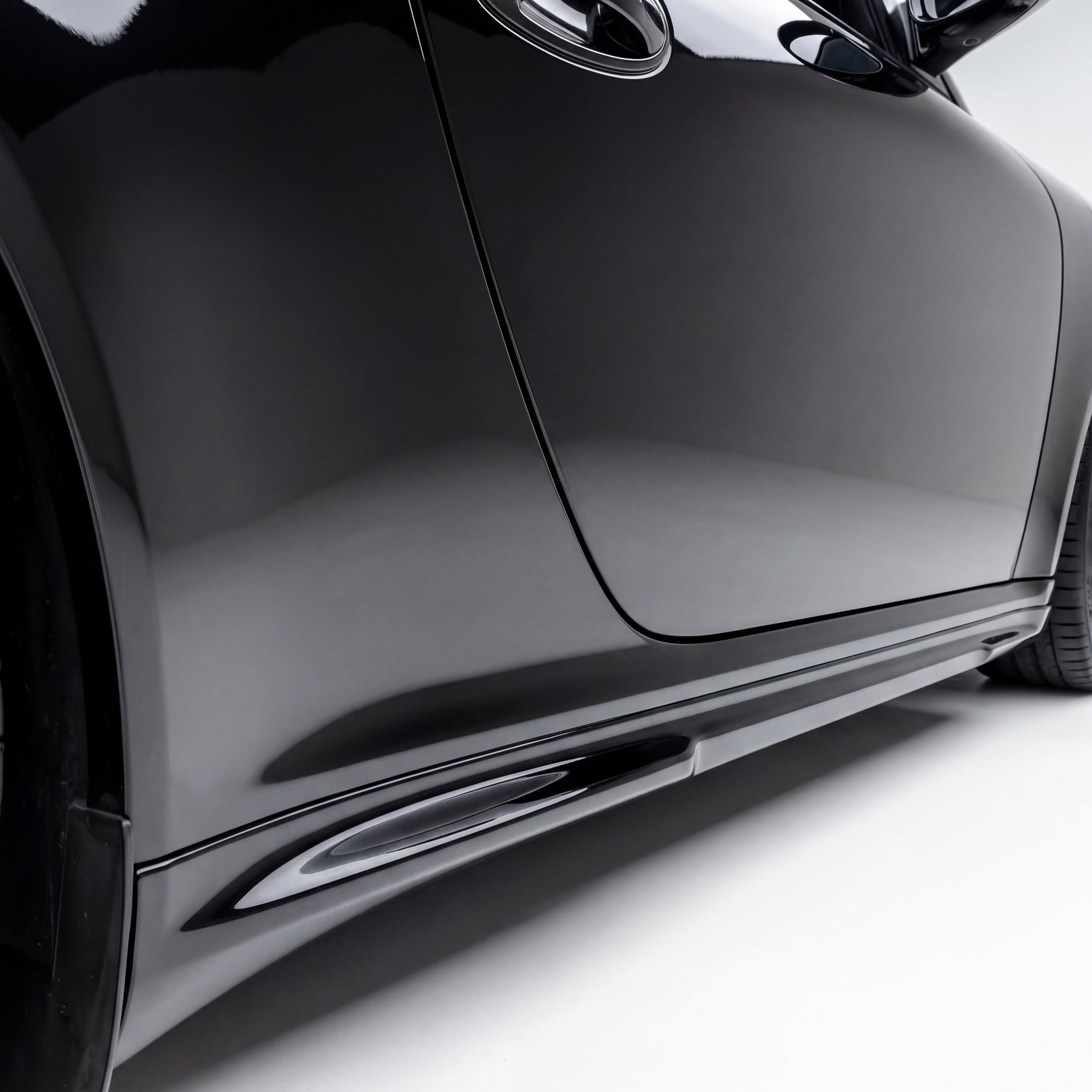 Polyurethane side skirts for 2005–2012 Porsche 997 Carrera Mach II narrow body by BetterBodies Motorsport, featuring sleek design.