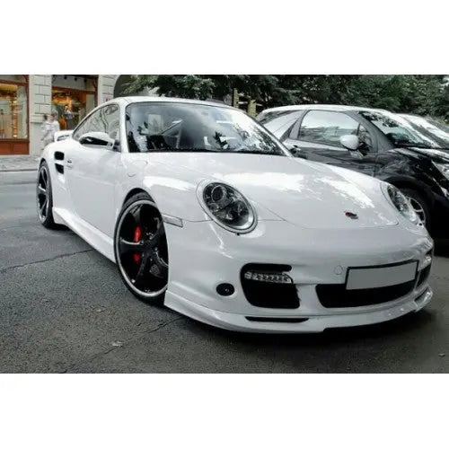 PORSCHE 997 TURBO 2007–2009 POLYURETHANE FRONT BUMPER WITH TEKART LOOK FOR PORSCHE 997 AERO UPGRADE RACING STYLE FRONT END CONVERSION VOSSTEK
